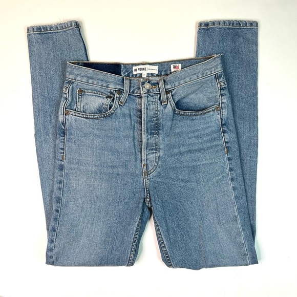 Re/Done Originals High Rise Light Wash Button Fly Skinny Jeans Size 27 - Picture 5 of 13